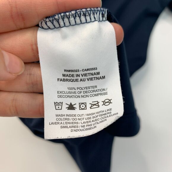 Nike Golf Polo Shirt Mens L Large Navy Blue Dri Fit Micro Pique Willmeng Logo - Picture 9 of 12